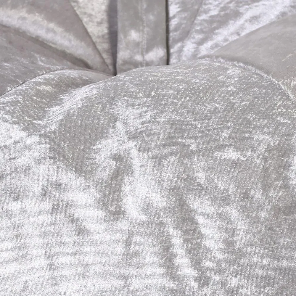 Crushed Velvet Bean Bag - Silver