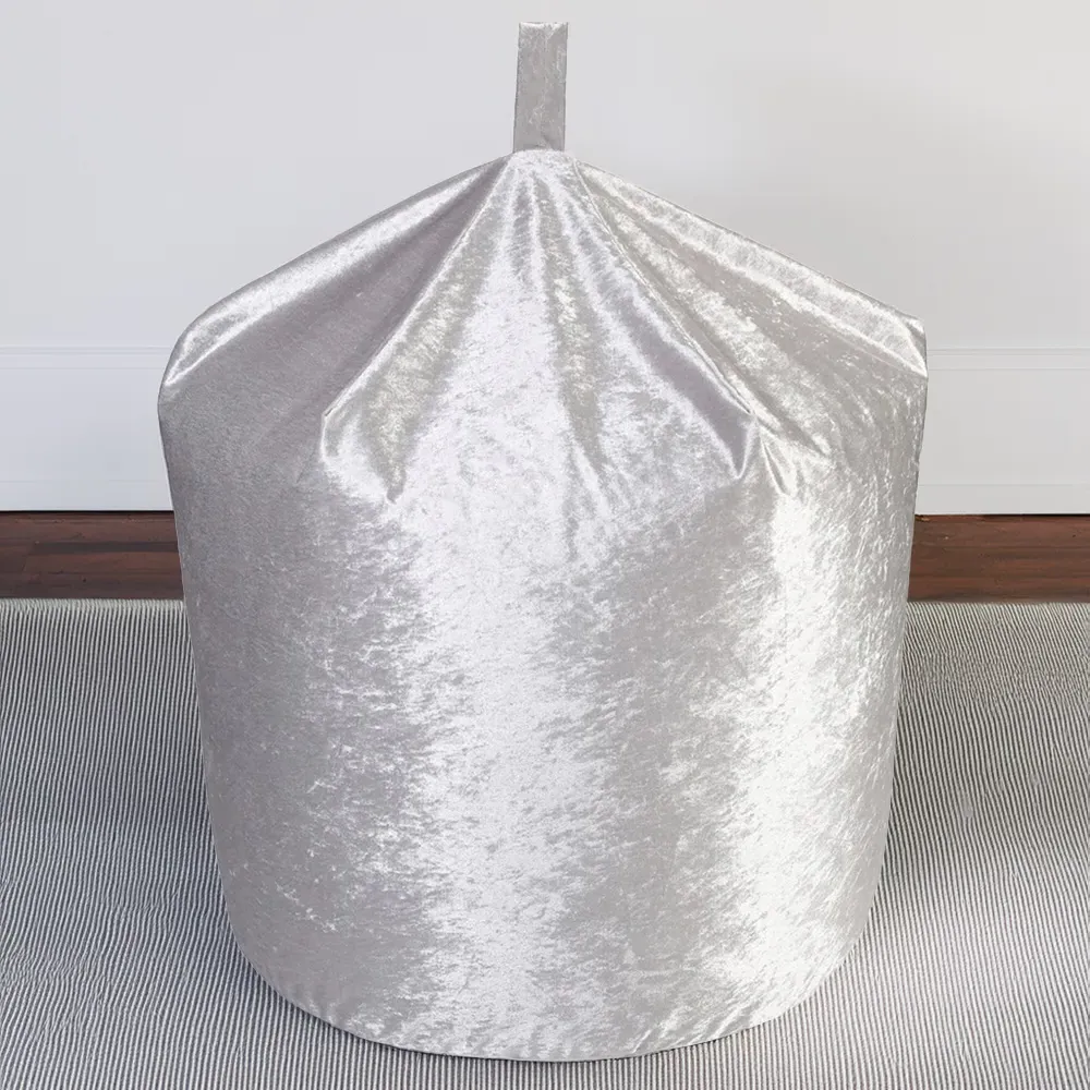 Crushed Velvet Bean Bag - Silver image