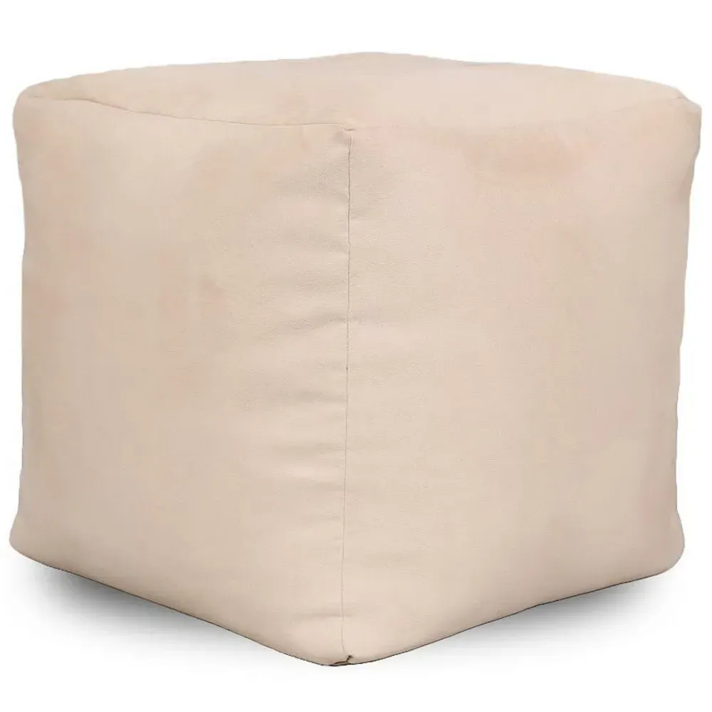 Cube Pouffe - Cream, Faux Leather