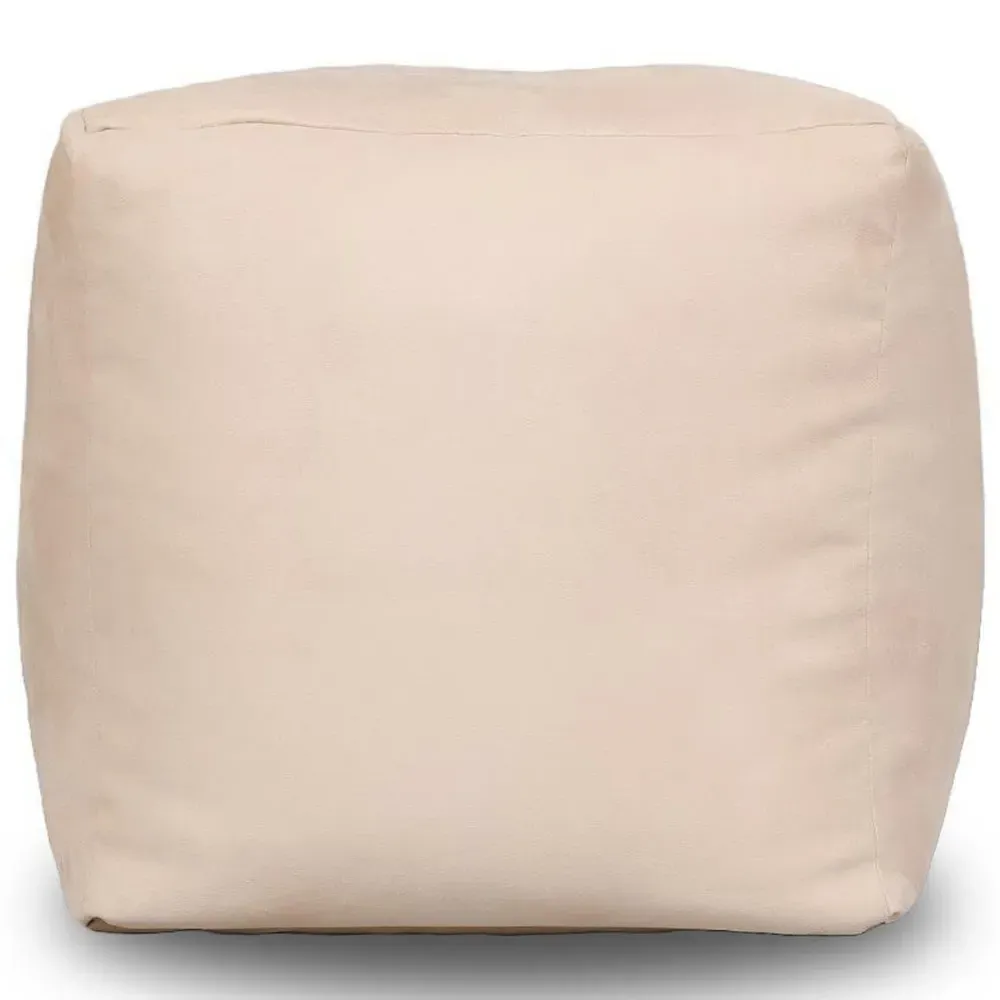 Cube Pouffe - Cream, Faux Leather