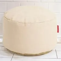 Faux Leather Footstool - Cream