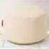 Faux Leather Footstool - Cream