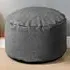 Faux Leather Footstool - Grey