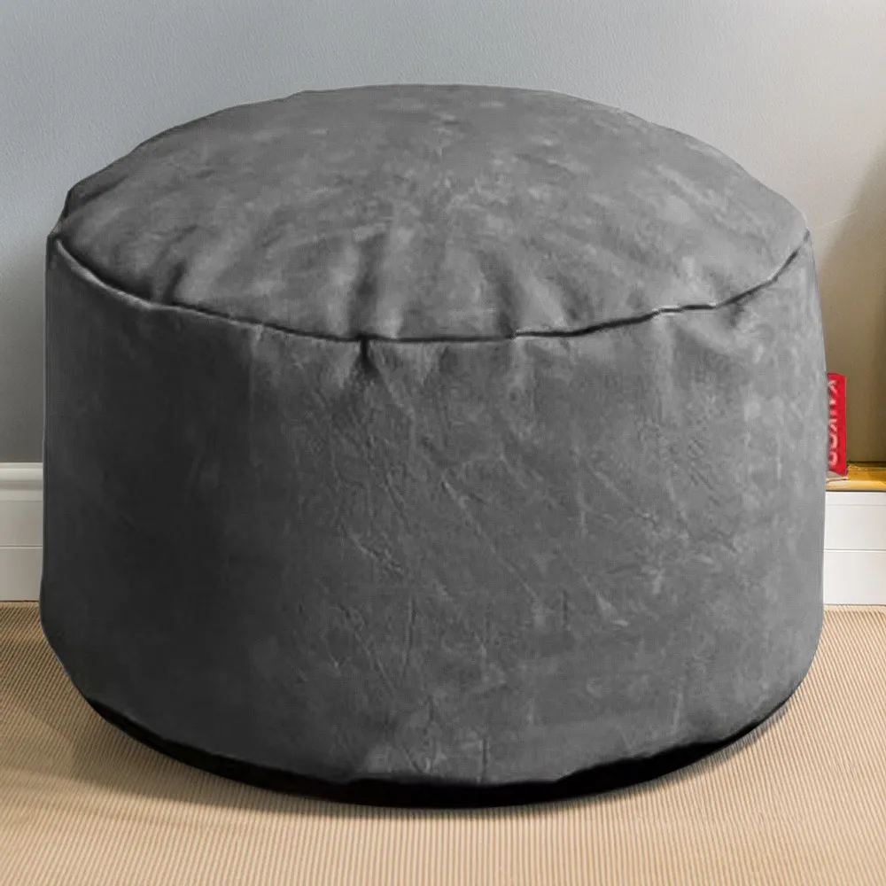 Faux Leather Footstool - Grey image