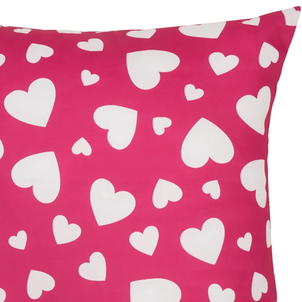 Fuchsia Heart Cushion - Pink