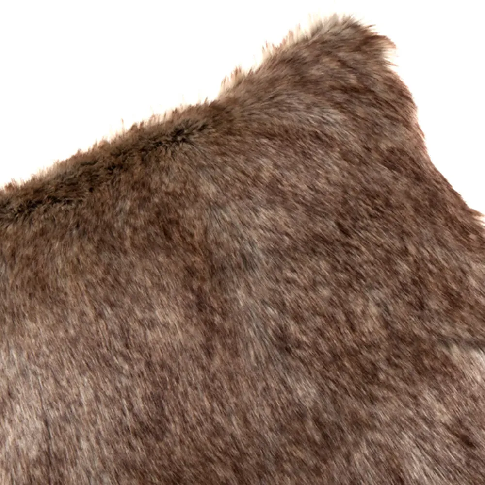 Fur Tipped Cushion - Brown, Faux Fur