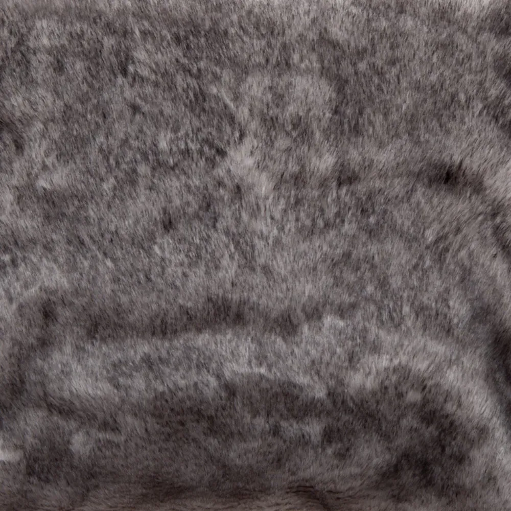 Fur Tipped Cushion - Grey, Faux Fur