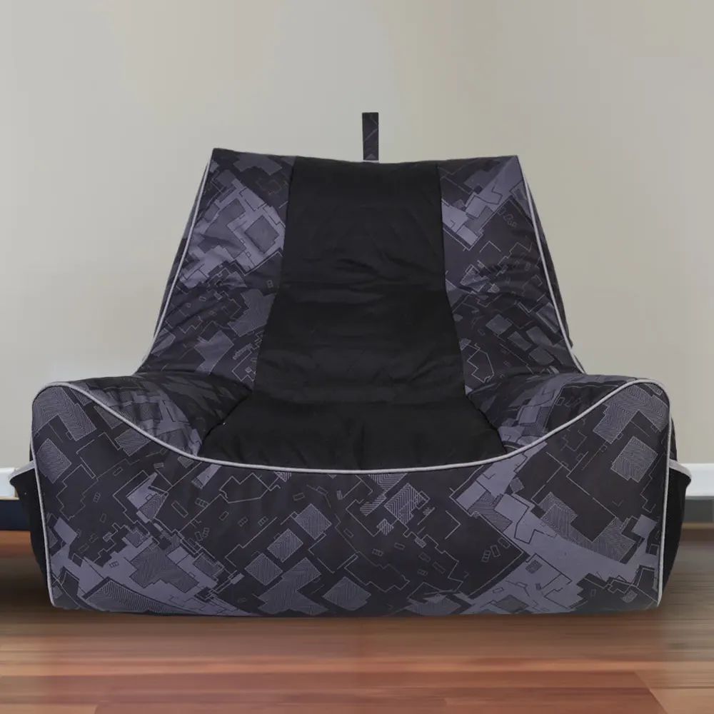 Kaikoo Relaxer Bean Bag Gaming Chair with Quilting - Black image