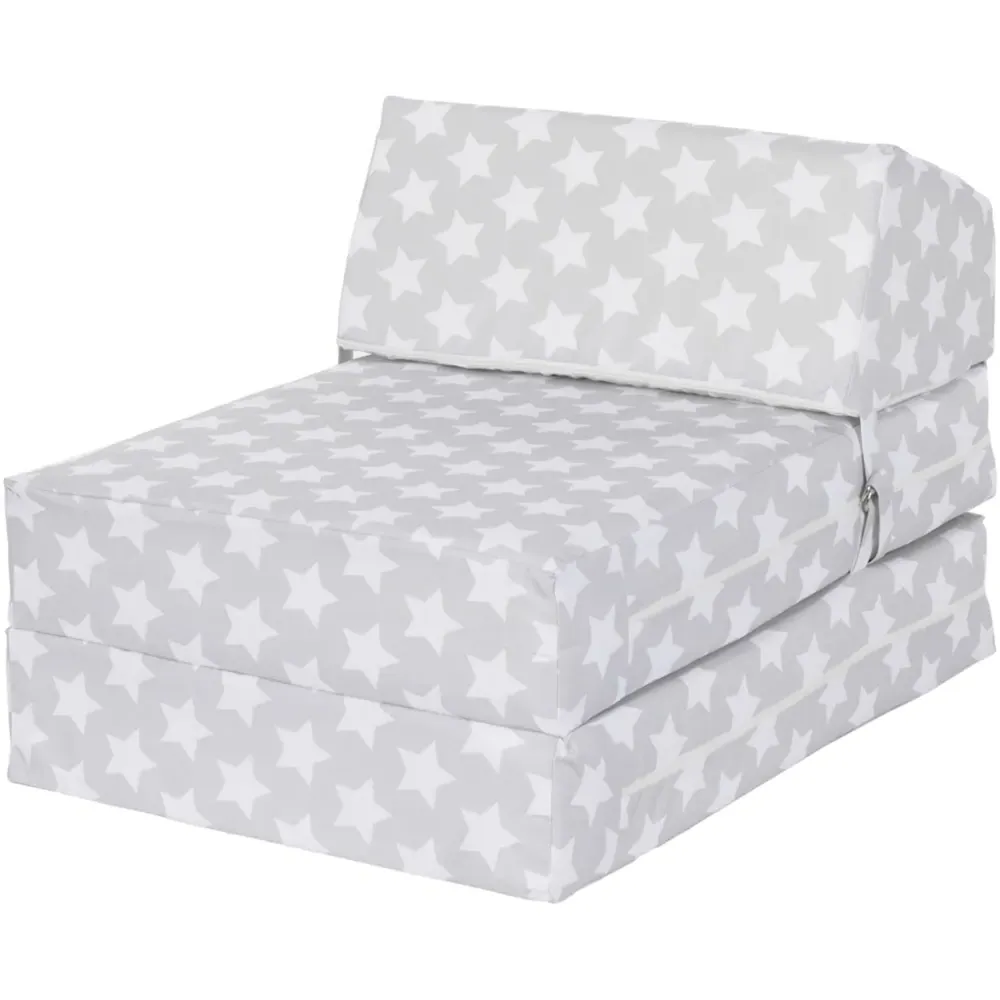 Kaikoo Single Foldable Chair Bed - Silver