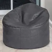 Kaikoo Square Bean Bag Chair - Grey, Faux Leather