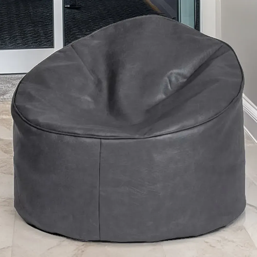 Kaikoo Square Bean Bag Chair - Grey, Faux Leather image