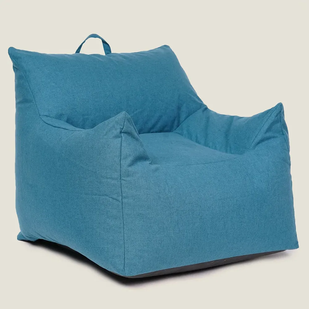 Large Bean Bag Chair - Blue, Brushed Polyester
