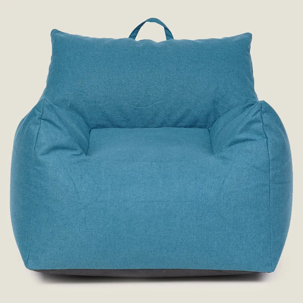 Large Bean Bag Chair - Blue, Brushed Polyester