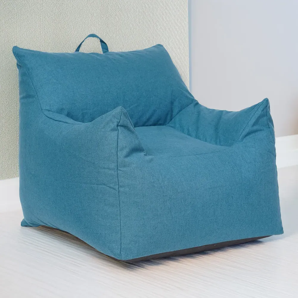 Large Bean Bag Chair - Blue, Brushed Polyester image