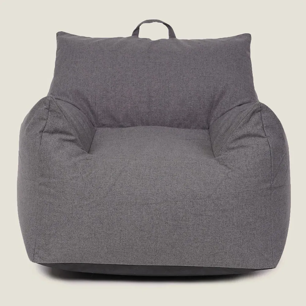 Large Bean Bag Chair - Grey, Brushed Polyester
