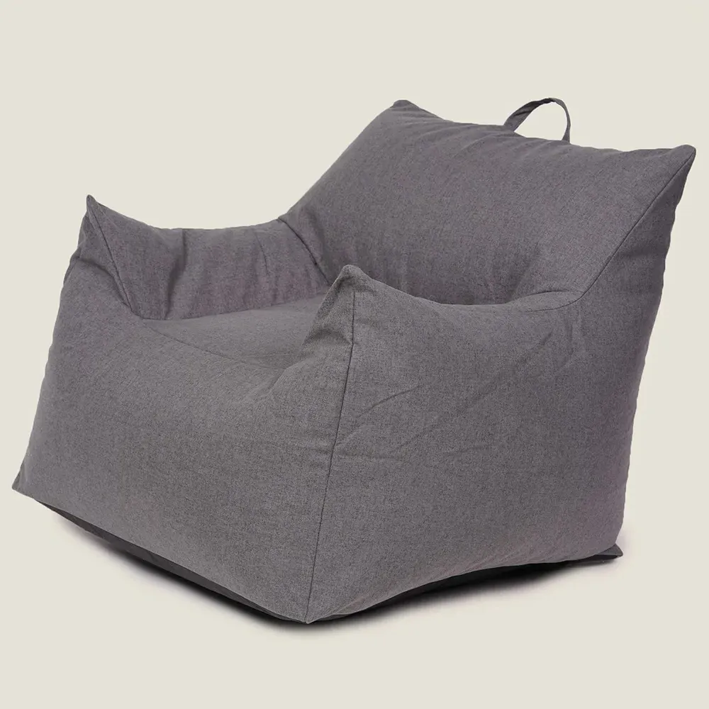 Large Bean Bag Chair - Grey, Brushed Polyester