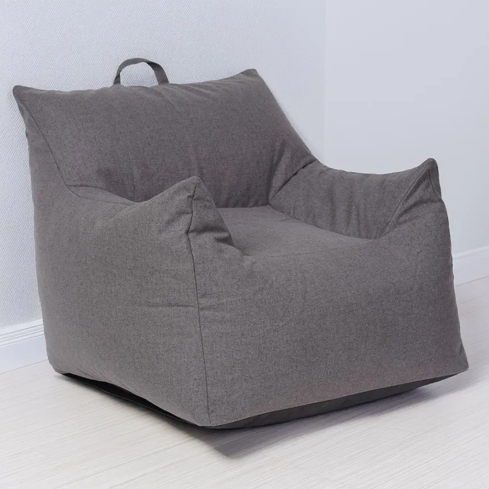 Large Bean Bag Chair - Grey, Brushed Polyester