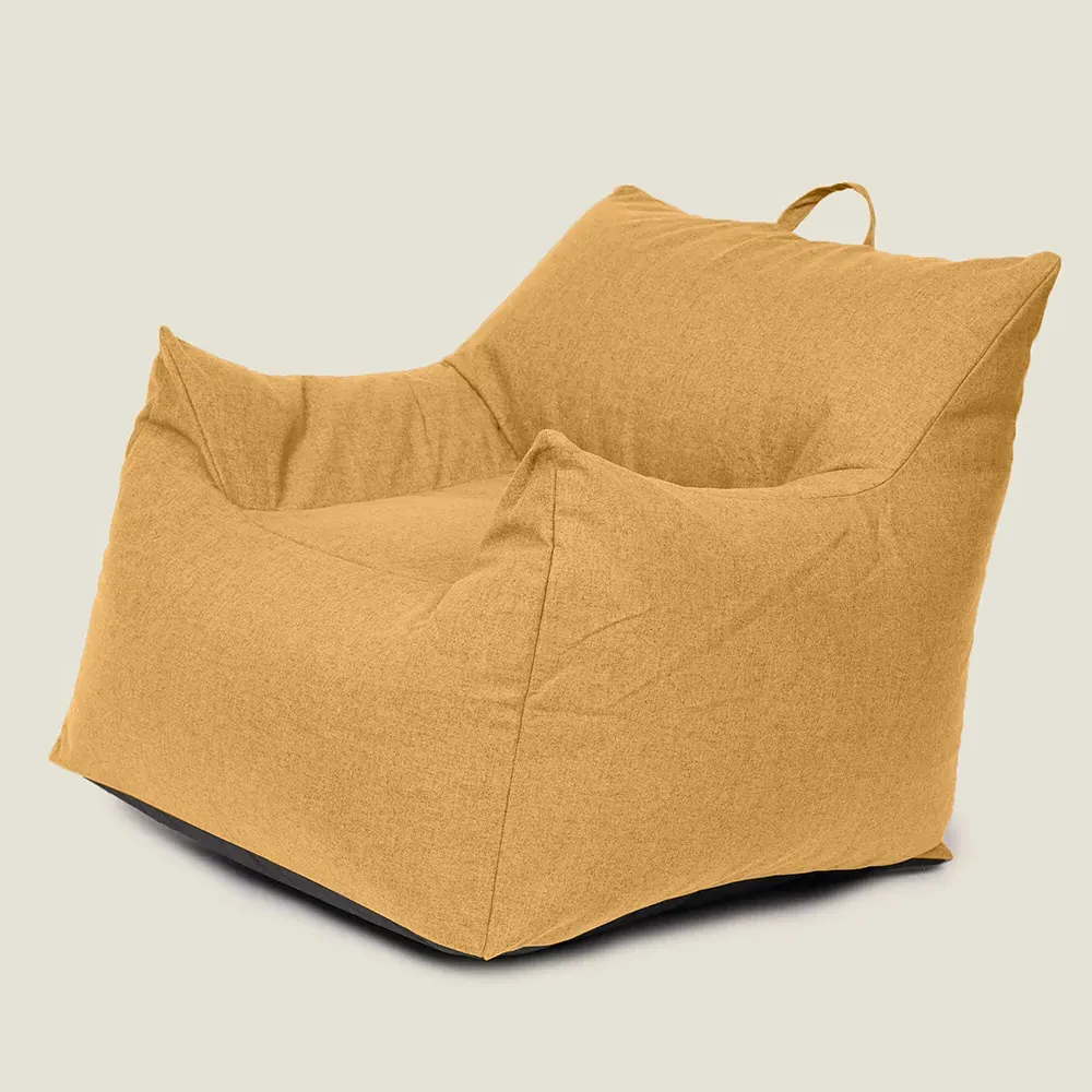 Large Bean Bag Chair - Yellow, Brushed Polyester