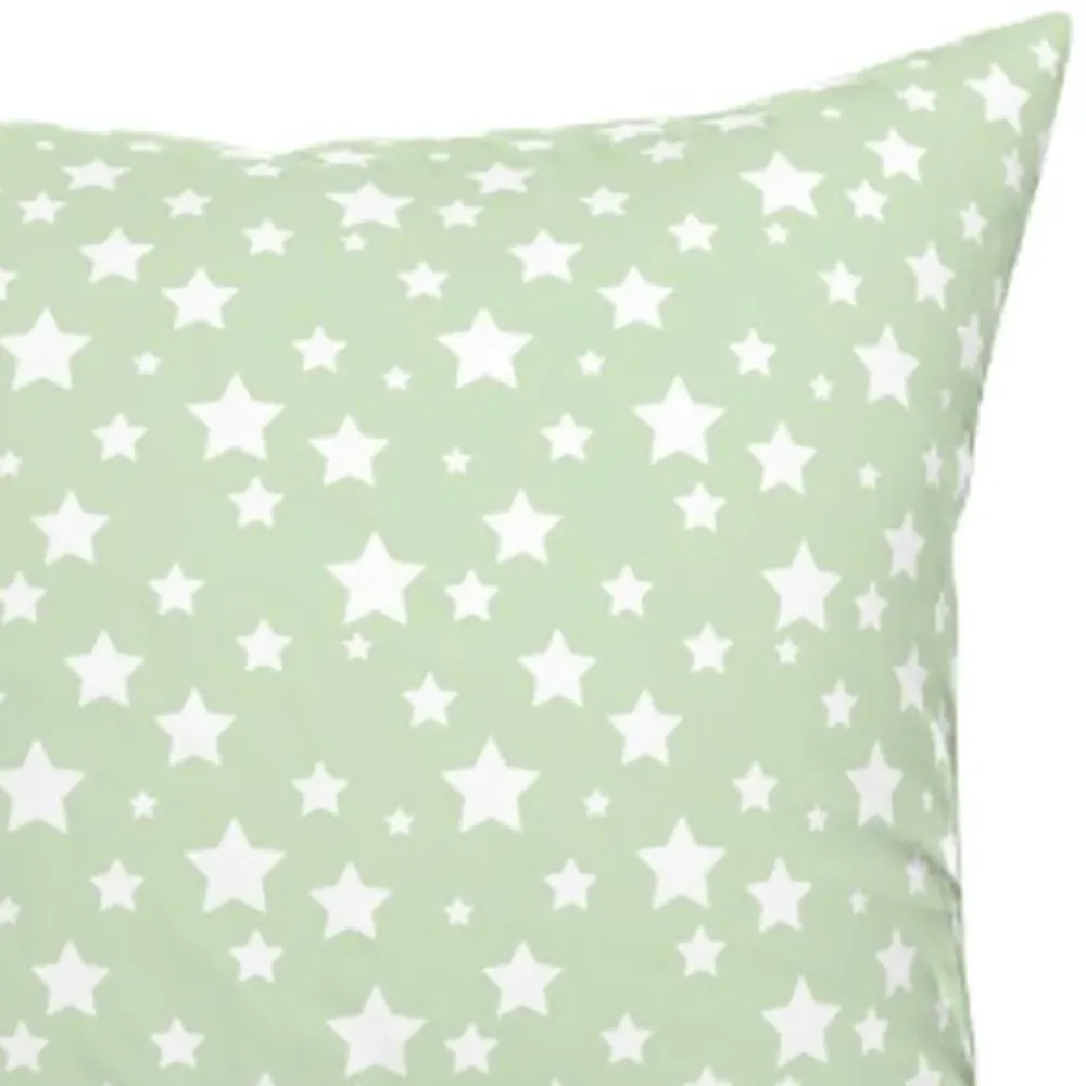 Mint Blue Print Cushion - Blue, Cotton
