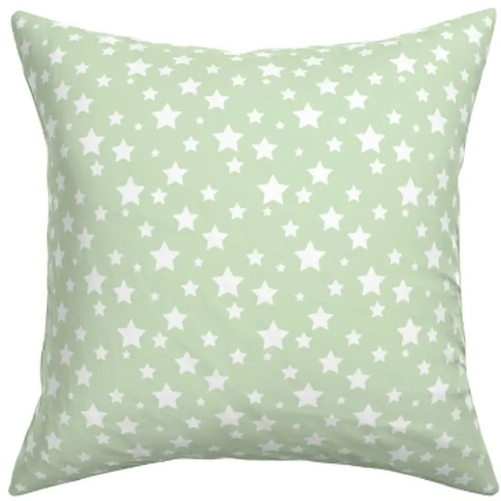 Mint Blue Print Cushion - Blue, Cotton