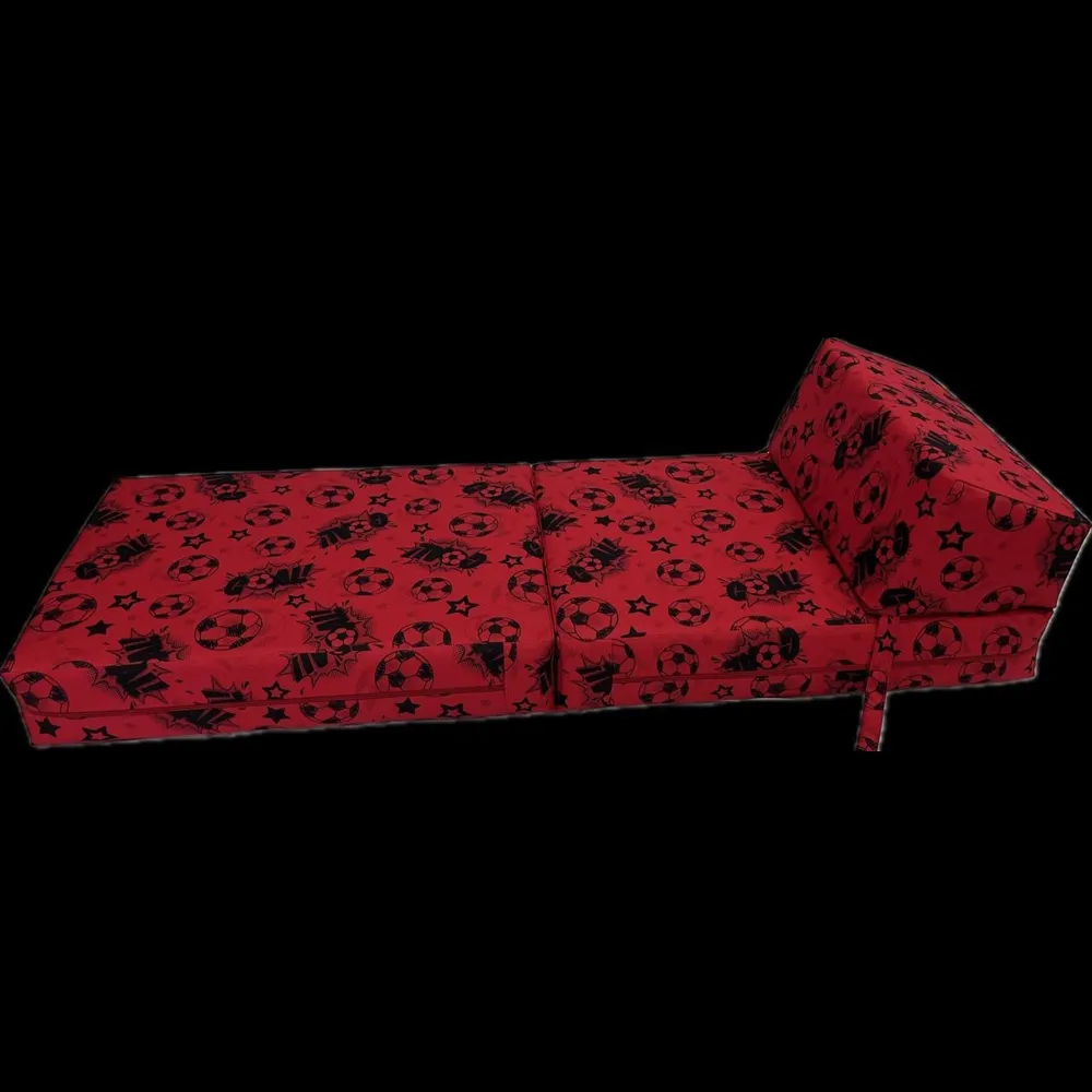 Single Goal Print Foldable Chair Bed - Red
