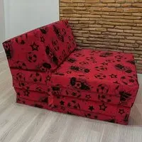 Single Goal Print Foldable Chair Bed - Red