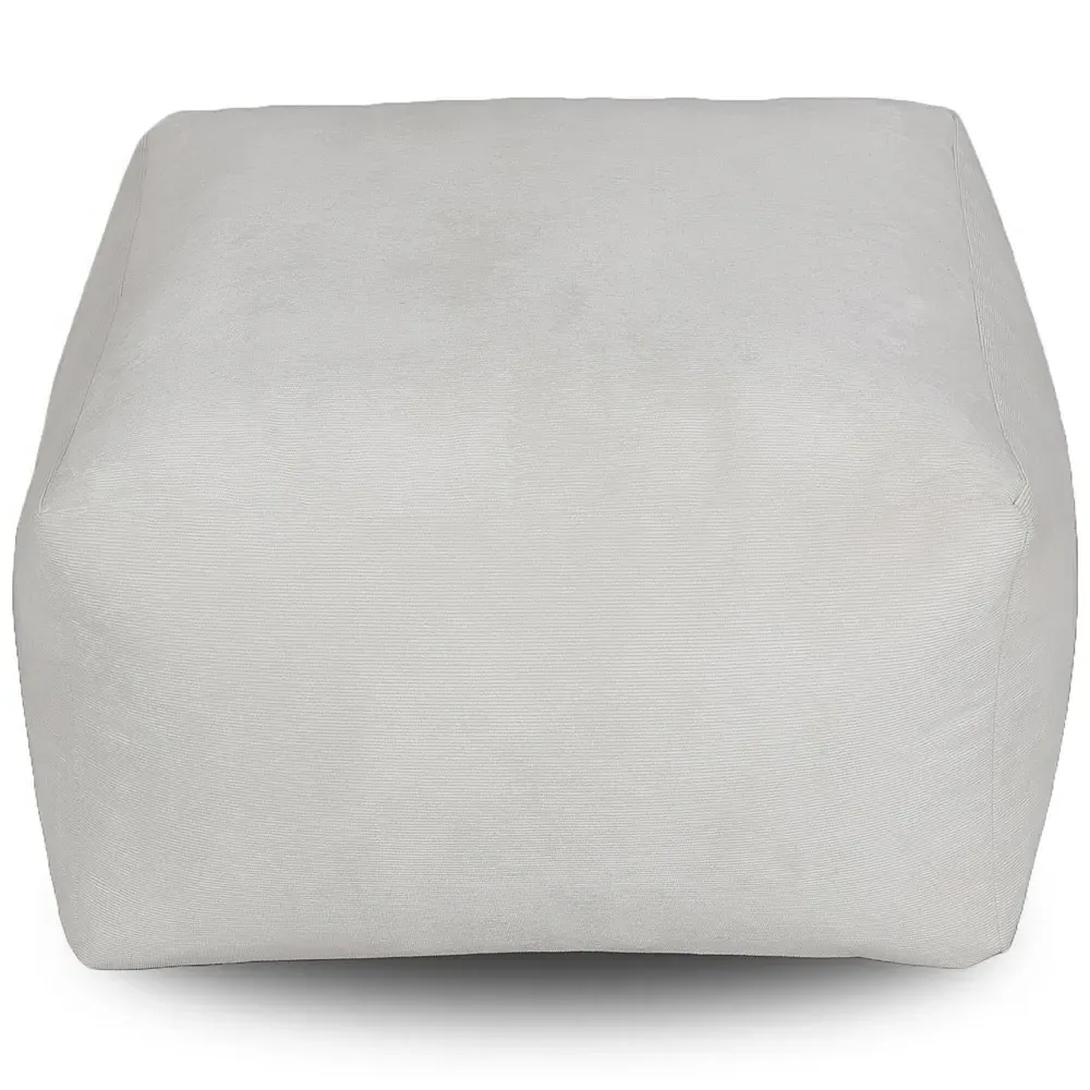 Square Slab Bean Bag - Silver Grey, Cord