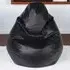Tear Drop Bean Bag - Black, Faux Leather