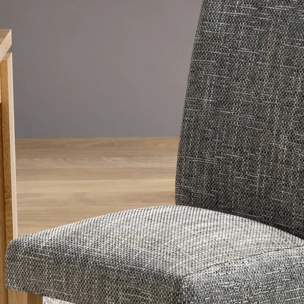 Set of 2 Dining Chairs - Grey, Tweed