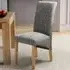 Set of 2 Dining Chairs - Grey, Tweed