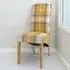 Set of 2 Dining Chairs - Yellow, Check Fabric