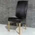 Set of 2 Dining Chairs - Black, Bonded Leather