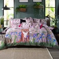 The Forest at Twilight Super King Size Duvet Set - Pink, Cotton