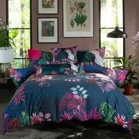 The Parrot and The Cockatoo Super King Size Duvet Set - Blue