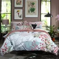 Tsuru Nichi Super King Size Duvet Set - Blue, Cotton