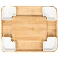 14 Piece Bamboo Cheese Board Set - Natural, White