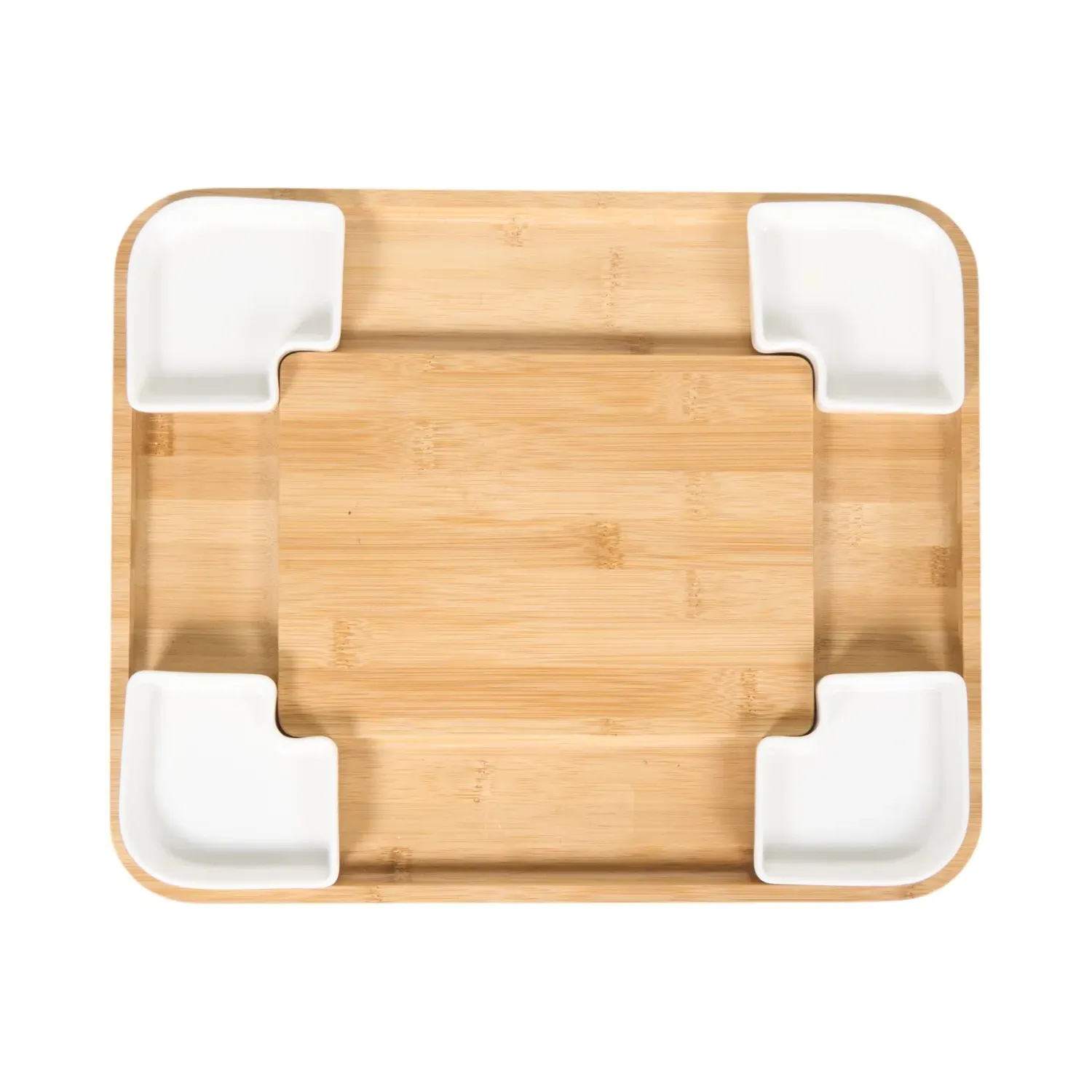 14 Piece Bamboo Cheese Board Set - Natural, White image