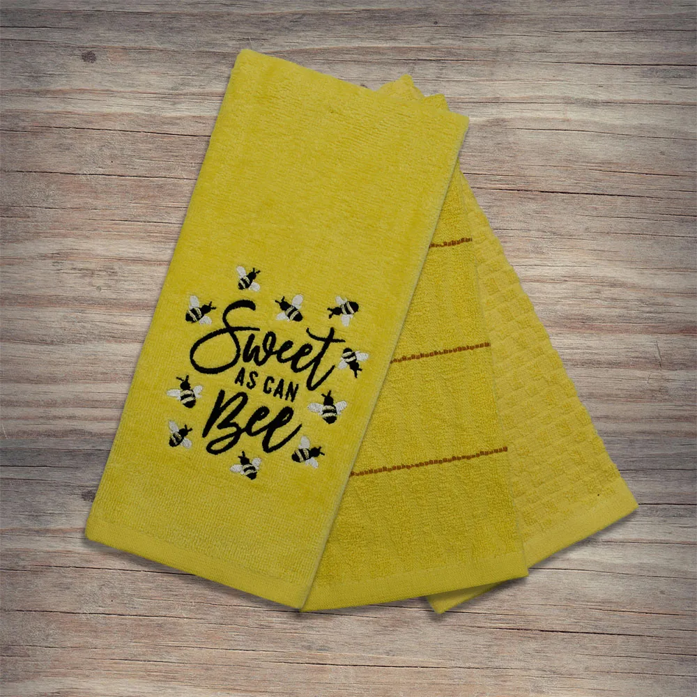 3 Piece Bee Kind Tea Towel Set - Multi, Cotton
