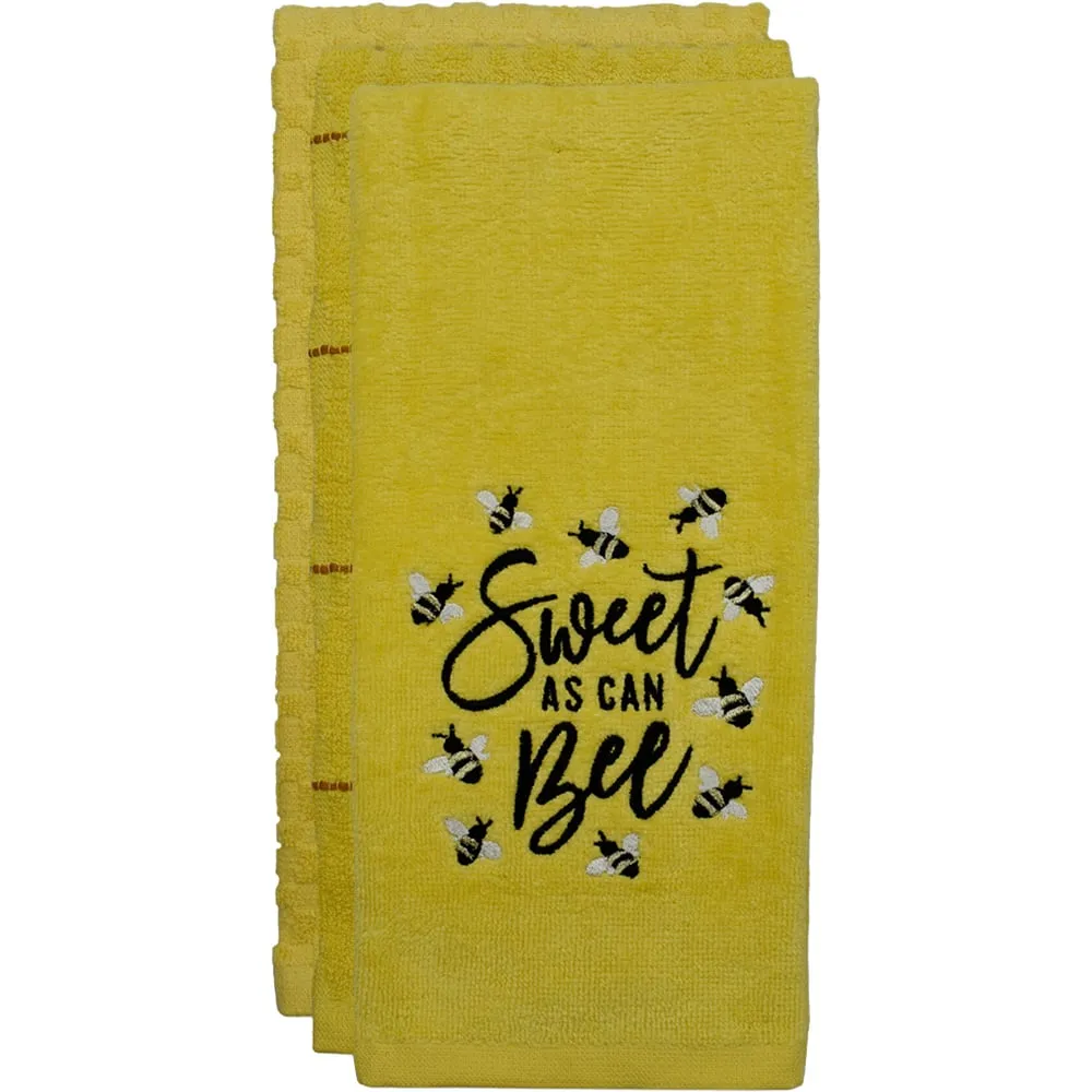 3 Piece Bee Kind Tea Towel Set - Multi, Cotton image