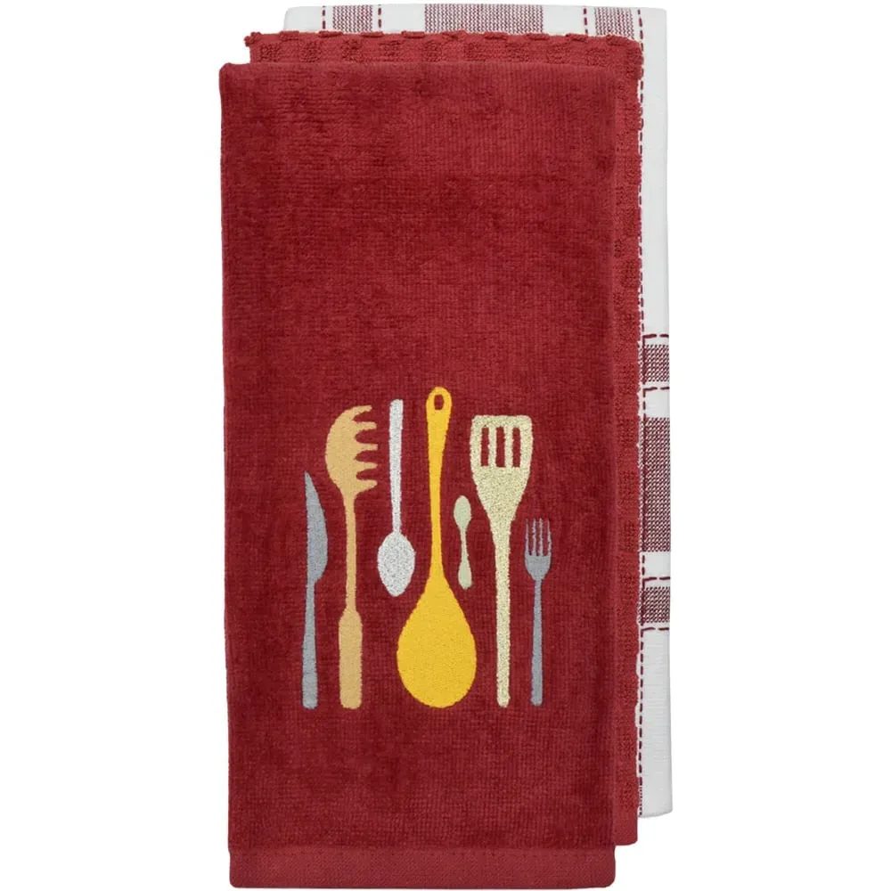3 Piece Kitchen Utensils Tea Towel Set - Multi image