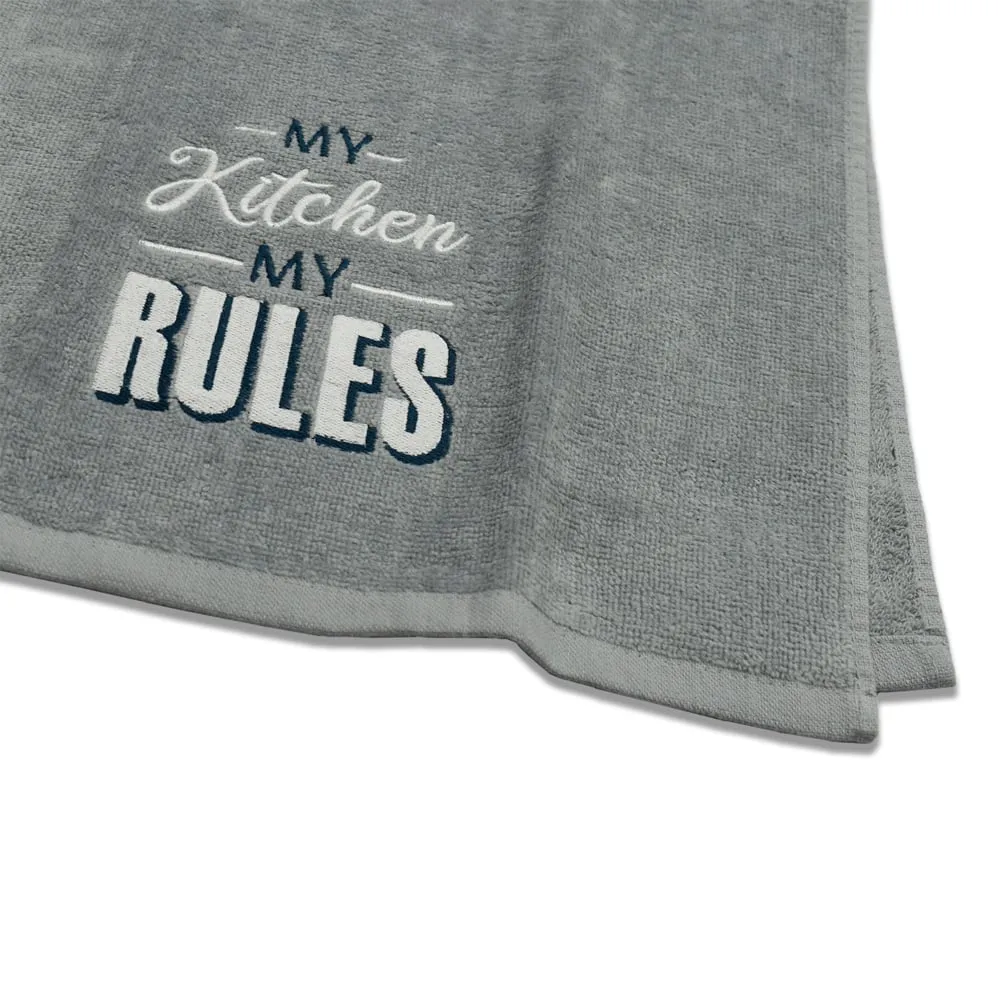 3 Piece My Kitchen My Rules Tea Towel Set - Multi
