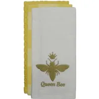 3 Piece Queen Bee Tea Towel Set - Multi, Cotton