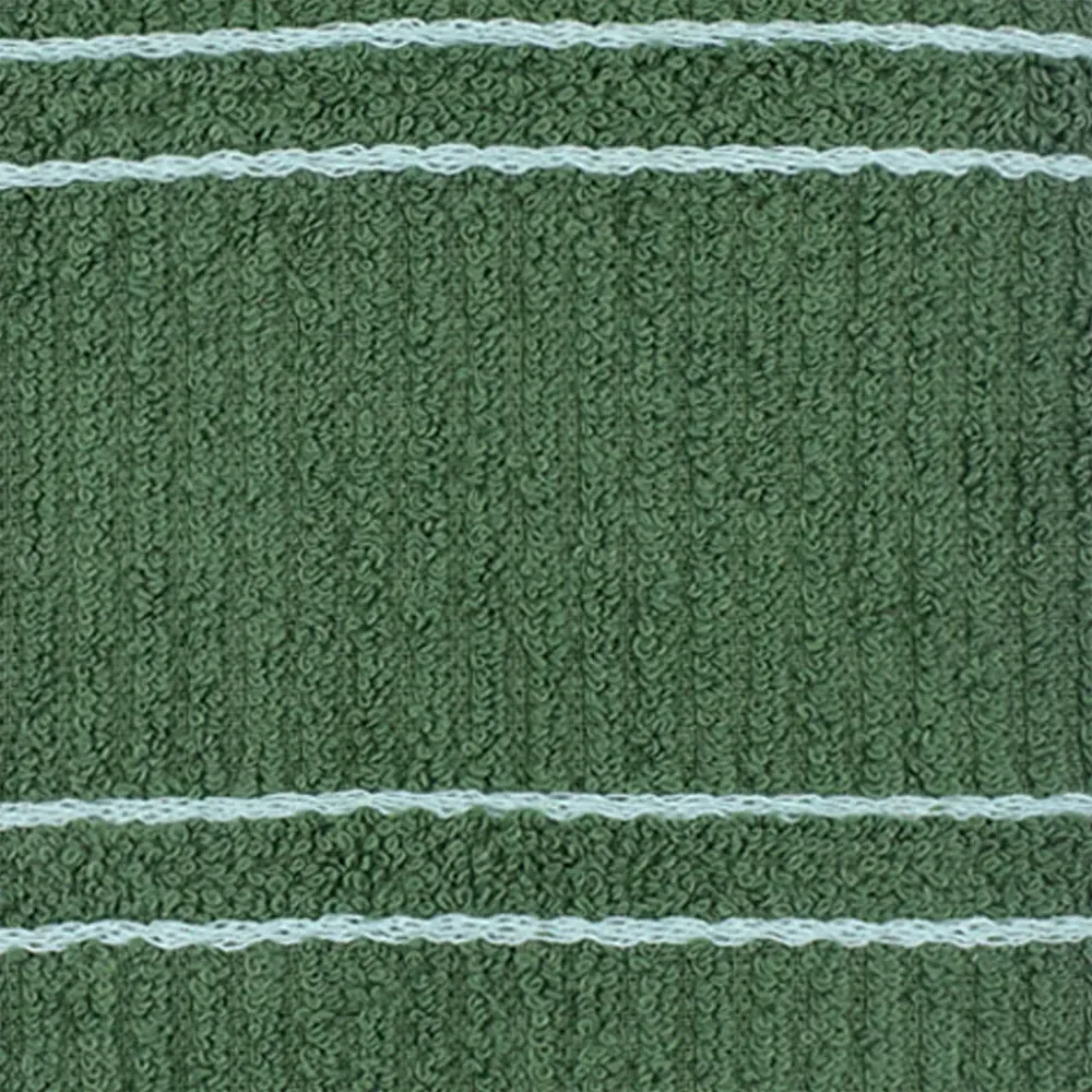 Green Ripple Stripes Tea Towel 3 Pack - Green, Cotton