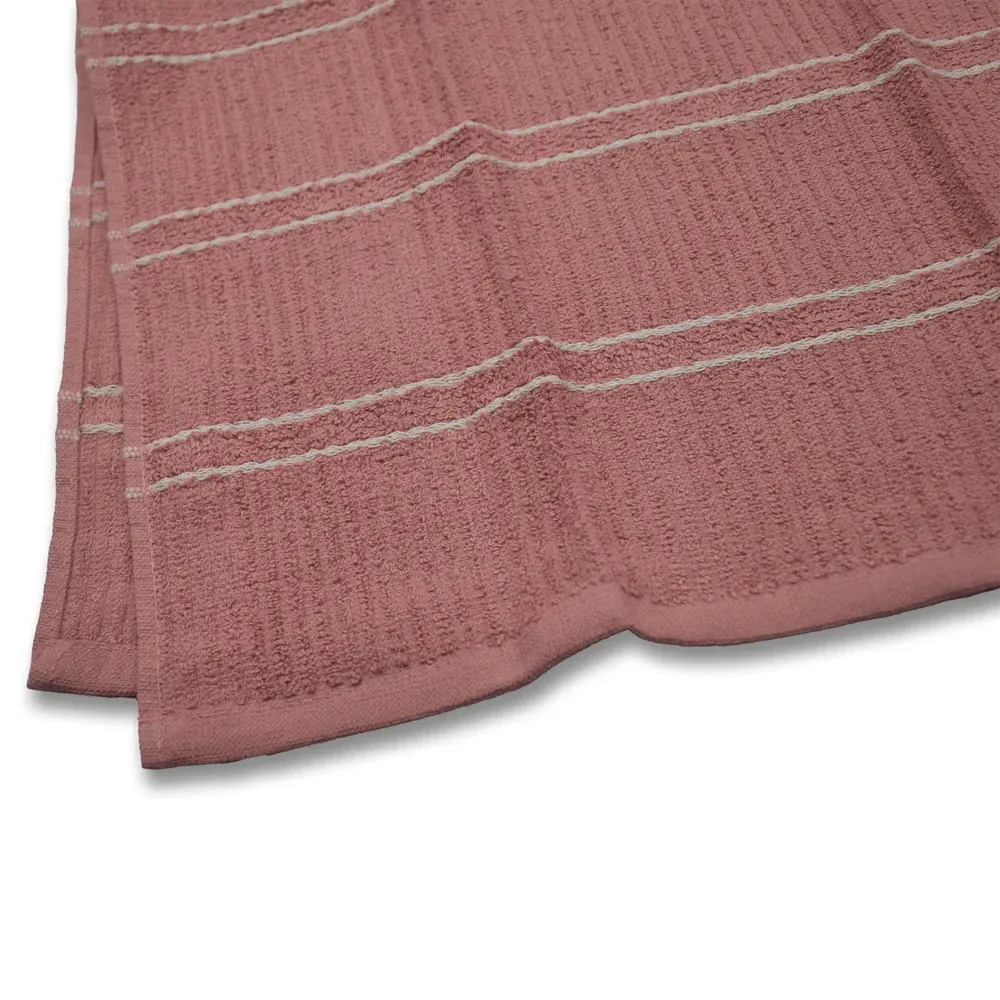 Green Ripple Stripes Tea Towel 3 Pack - Pink, Cotton