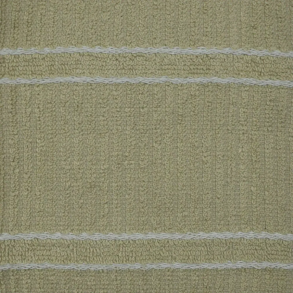 Green Ripple Stripes Tea Towel 3 Pack - Taupe, Cotton