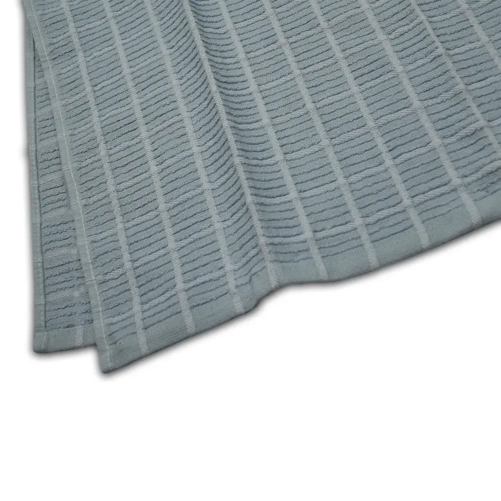 Ripple Check Tea Towel 3 Pack - Blue, Cotton