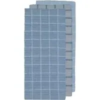 Ripple Check Tea Towel 3 Pack - Blue, Cotton