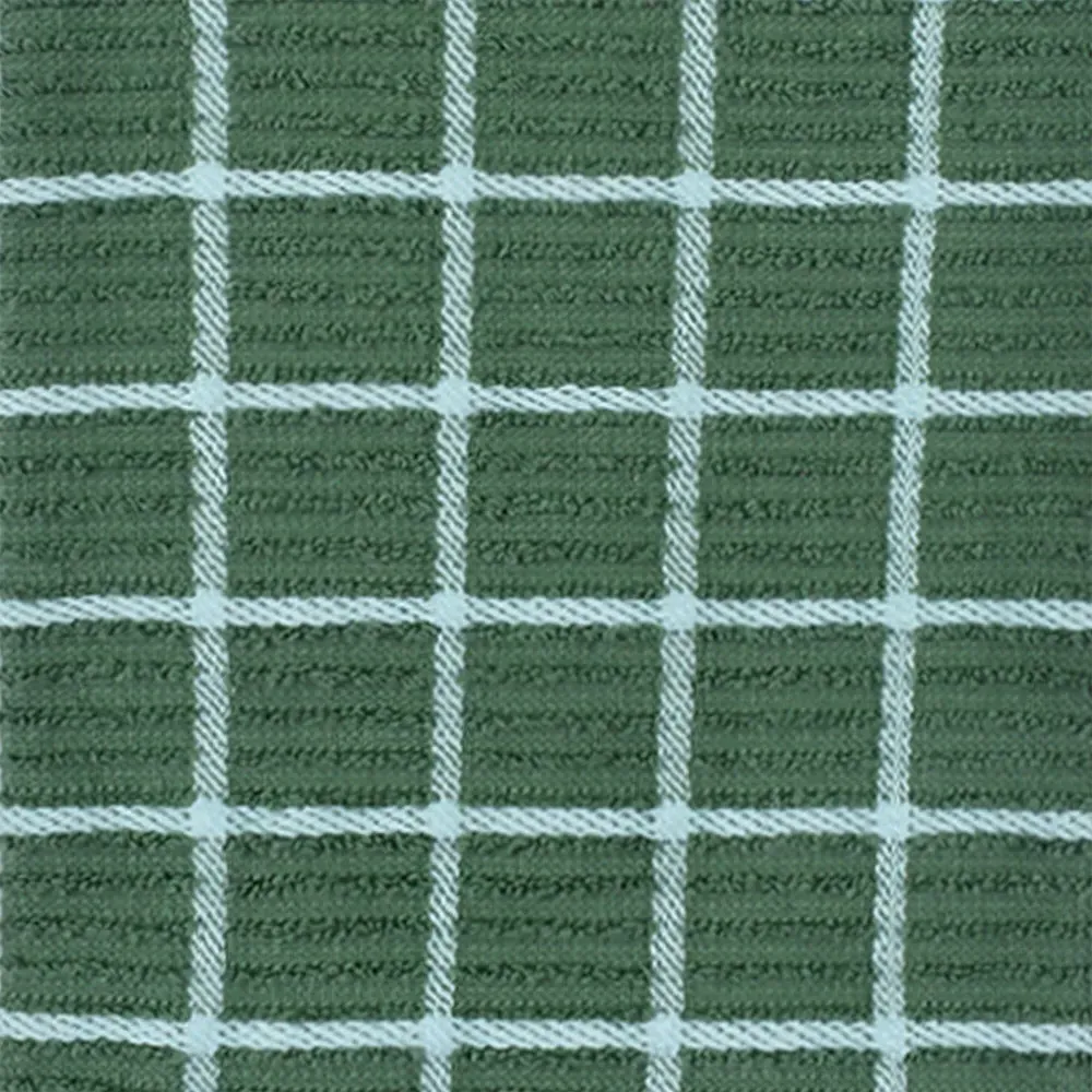 Ripple Check Tea Towel 3 Pack - Green, Cotton