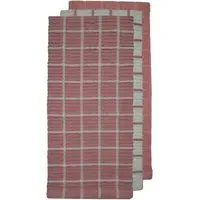 Ripple Check Tea Towel 3 Pack - Pink, Cotton