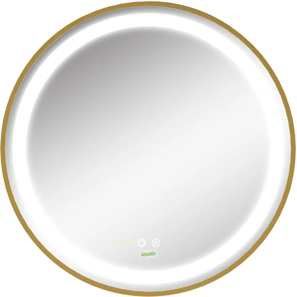 Round LED Bathroom Mirror - Gold image